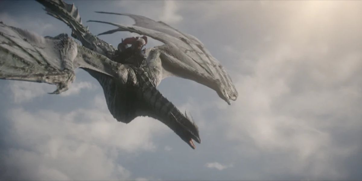 Baela Targaryen rides Moondancer into battle in the episode "A Dance of Dragons" in House of the Dragon.