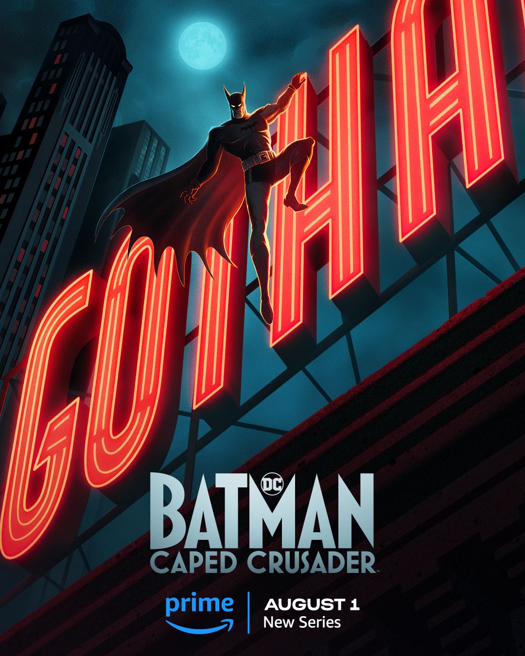 'The Bat Is Back': The Dark Knight Is Aglow in Batman: Caped Crusader Poster