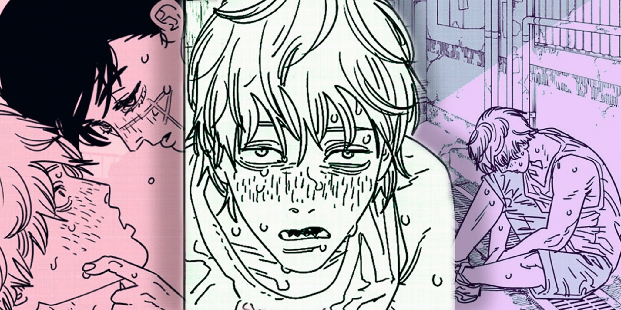 Denji looks scared as Yoru kisses him in the alleyway in Chainsaw Man Chapter 168