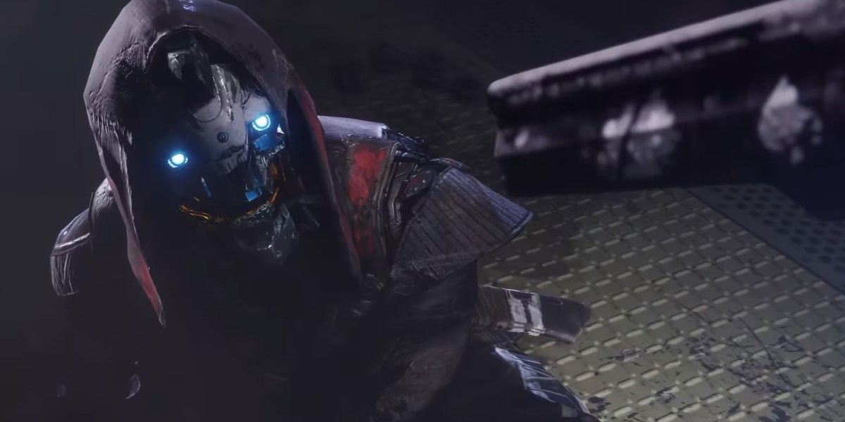 Destiny 2 – Cayde 6 provocando Uldren Sov enquanto olha para o cano de seu próprio cânone