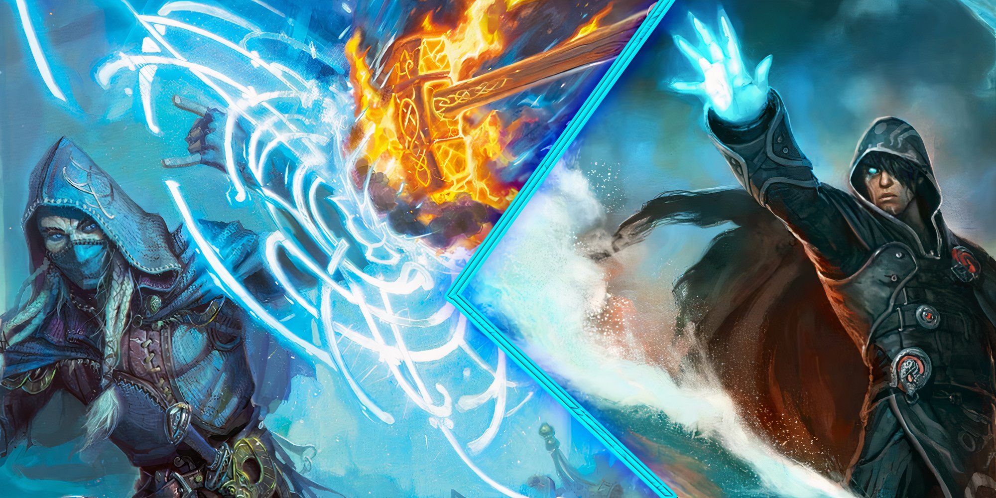 Dungeons & Dragons split image of duelling defensive spells