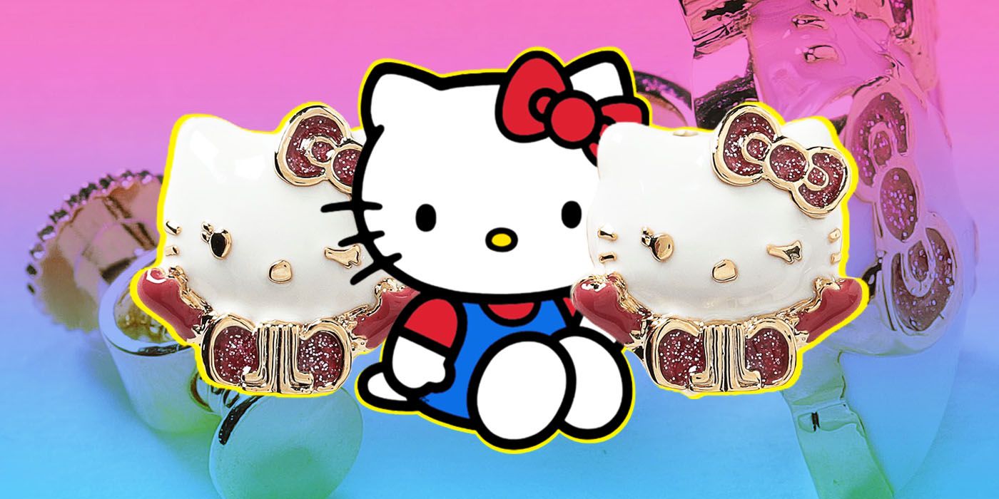 Sanrio's Hello Kitty and Lanvin en Bleu jewelry collection featuring earrings