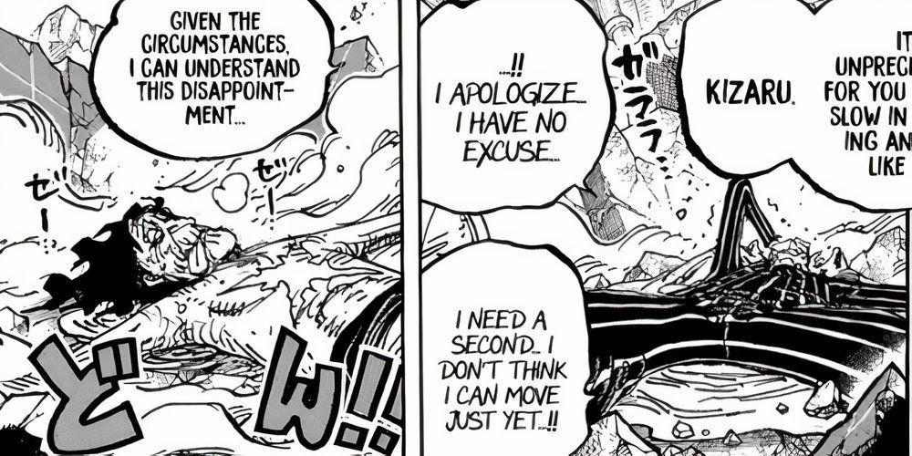 Kizaru and Luffy are both tired at the end of their fight during the Egghead Island Arc. Luffy looks like he has aged after using Gear 5.