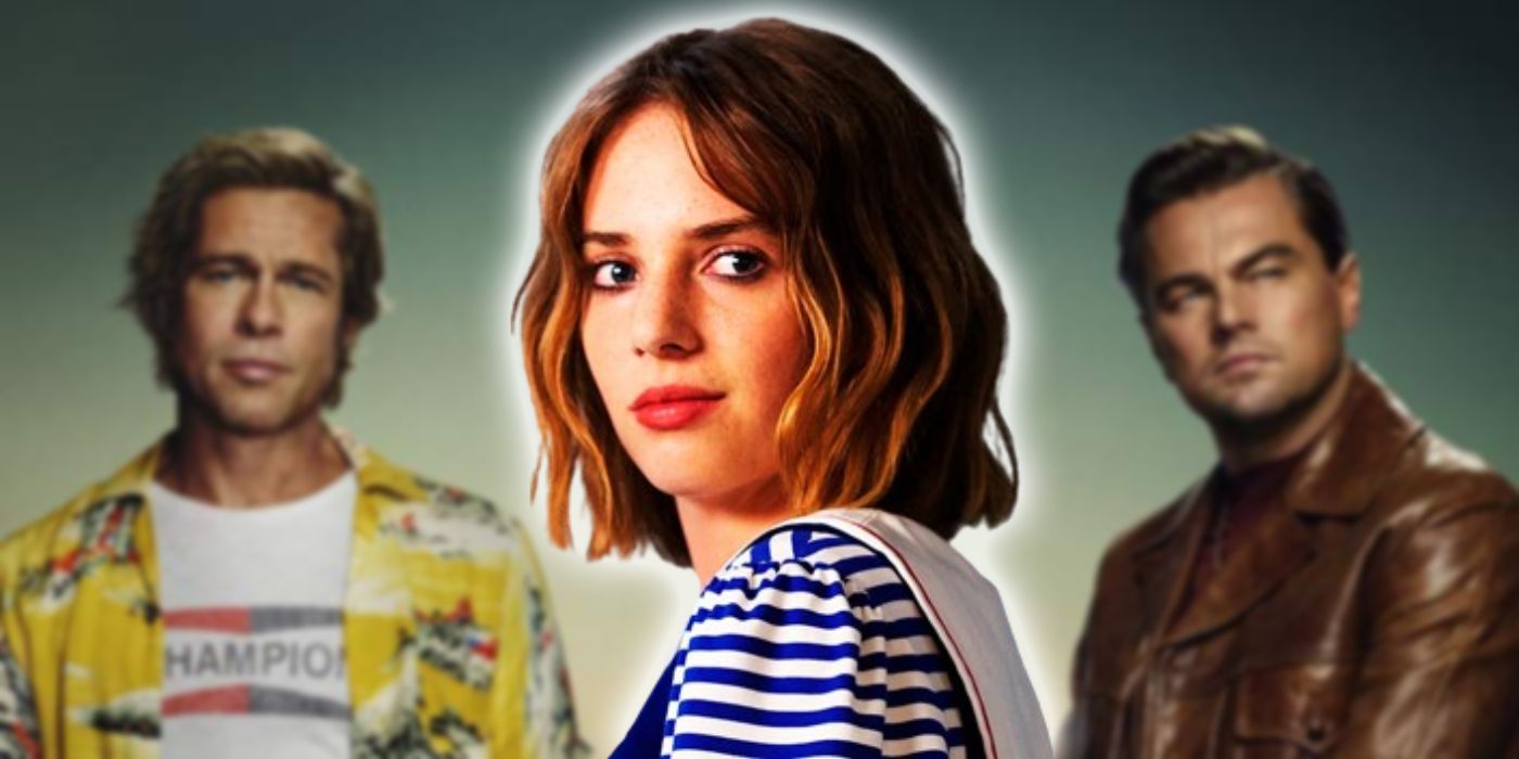 Maya Hawke with Once Upon a Time in Hollywood imagery
