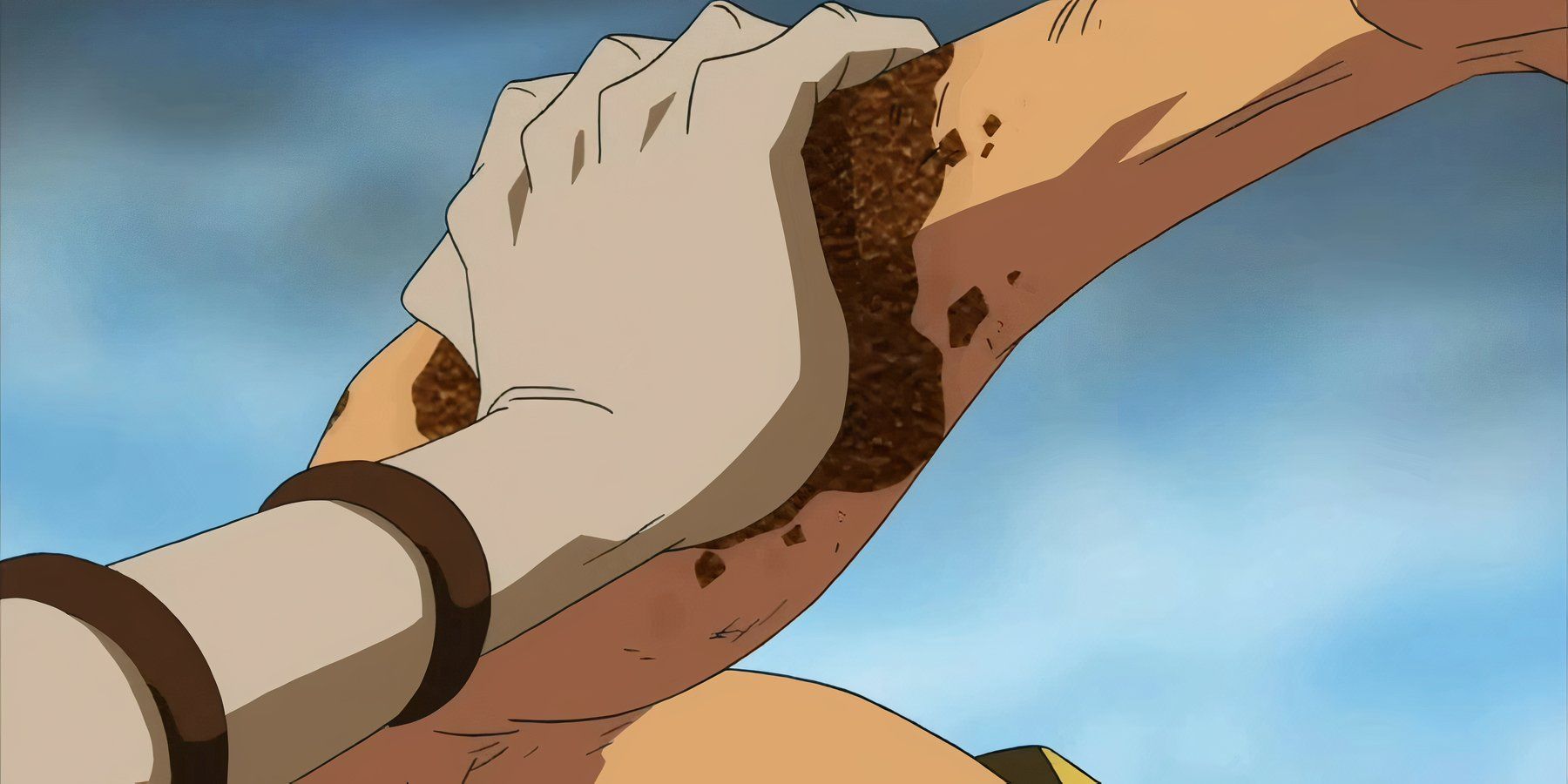 The Rust-Rust Fruit is used to rust Zoro's joints during One Piece's Enies Lobby Arc.