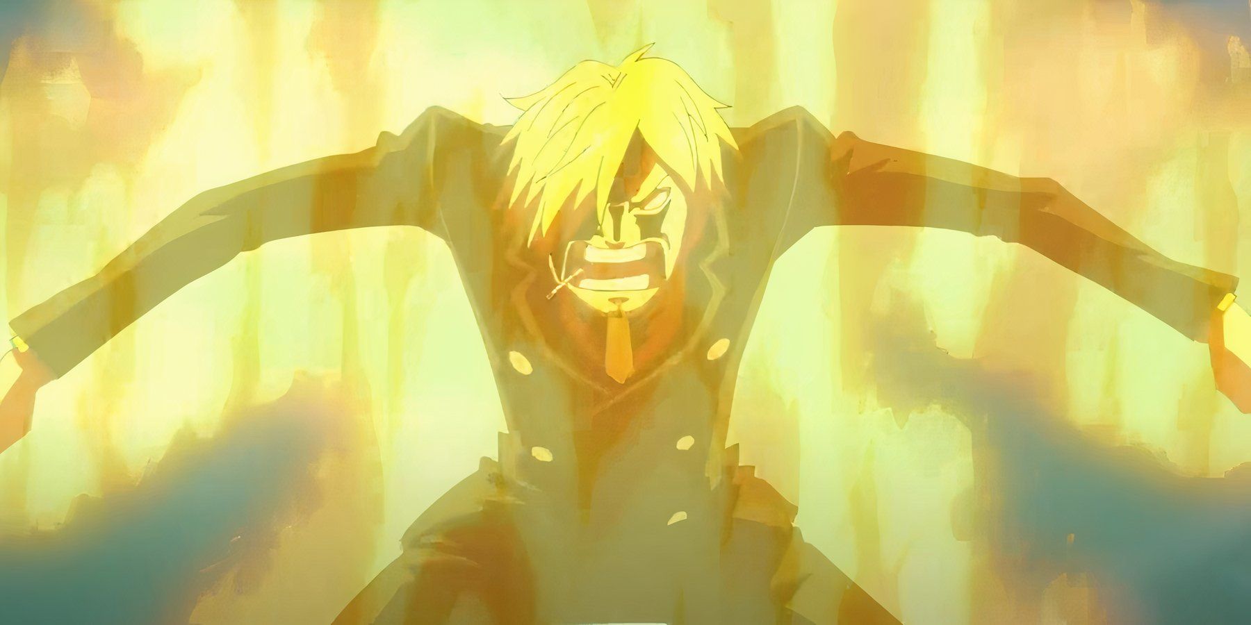 Sanji's bursts into flames while thinking about the Okama during his fight with Wadatsumi in One Piece.