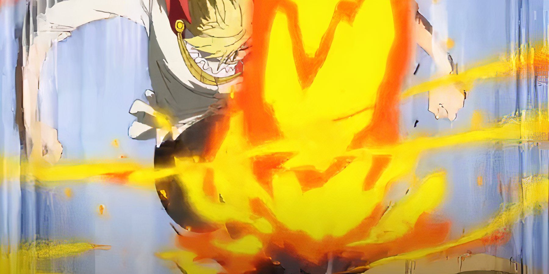 One Piece's Sanji lands a finishing blow on top of Luffy's head.