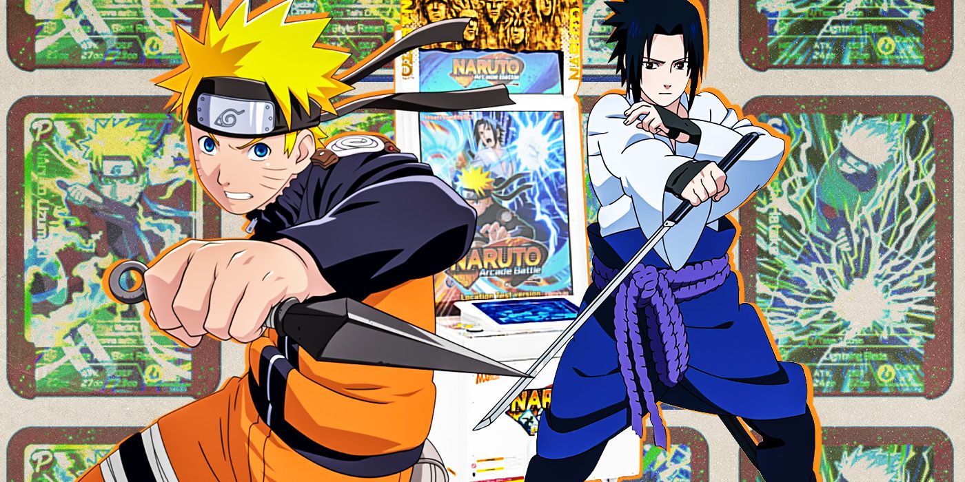 Naruto and Sasuke in front of Naruto: Arcade Battle