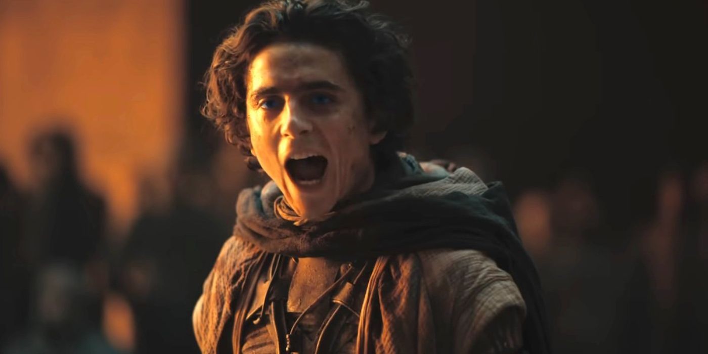 Paul Atreides (Timothee Chalamet) delivers an inspiring speech in Dune: Part Two 