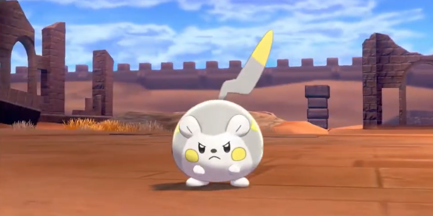 Um Togedemaru selvagem em Pokémon Sword & Shield.