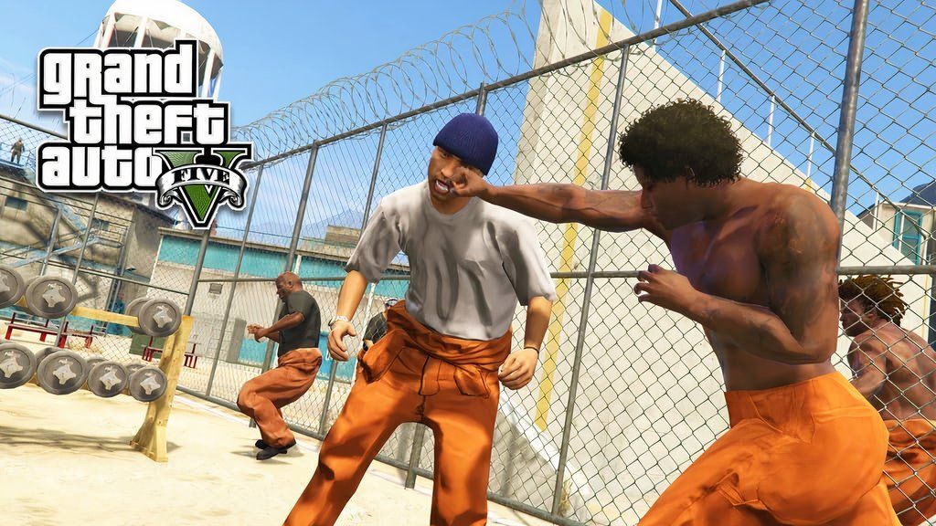 Prisioneros peleando entre sí en GTA V 