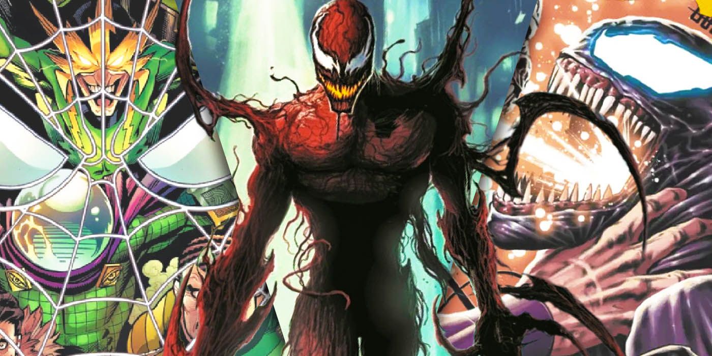 Split Images of Amazing Spider-Man #51, Carnage #8, and Venom #34