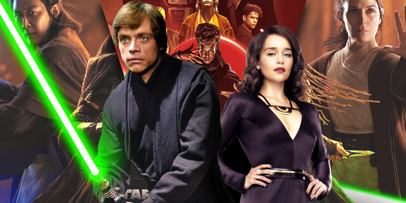 Split image of Luke, Qi'ra and the Acolyte from Star Wars