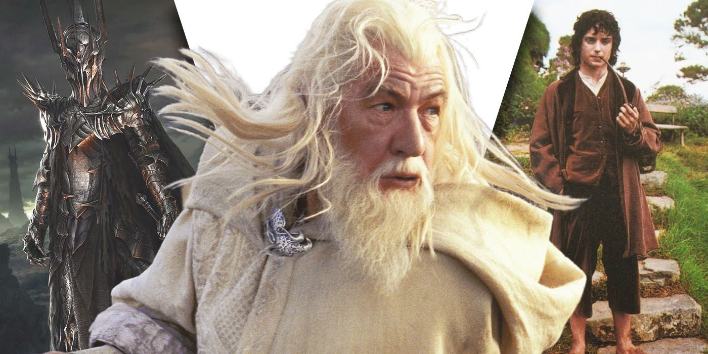 Split Images of Sauron, Gandalf, and Frodo