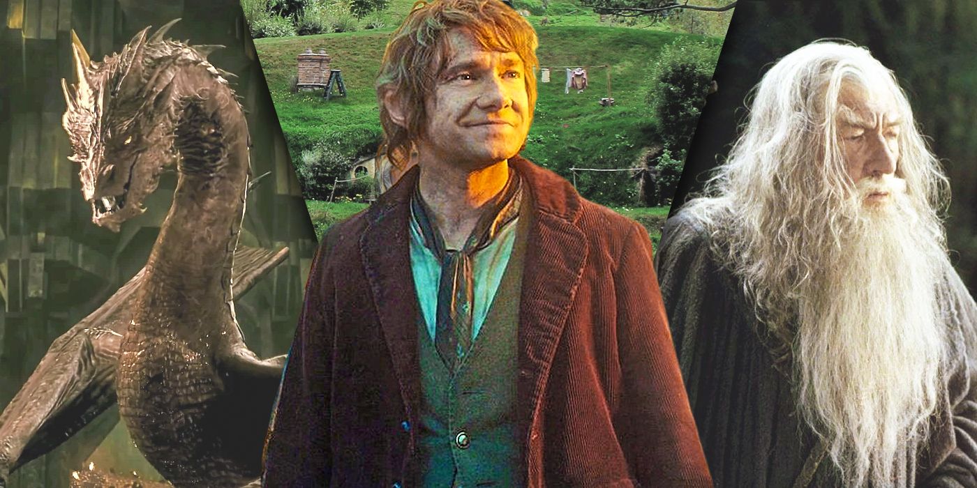 Split Images of Smaug, Bilbo and Gandalf