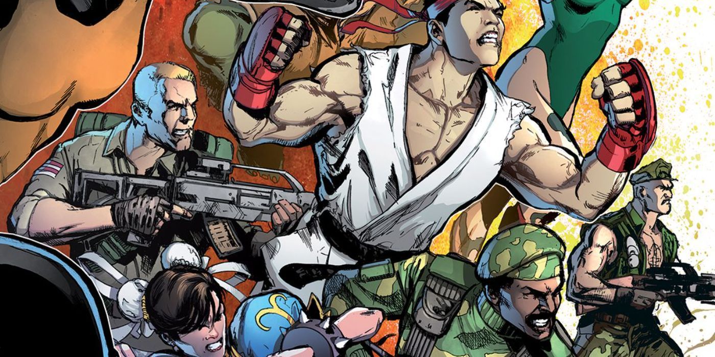 Capa da história em quadrinhos Street Fighter x GI Joe