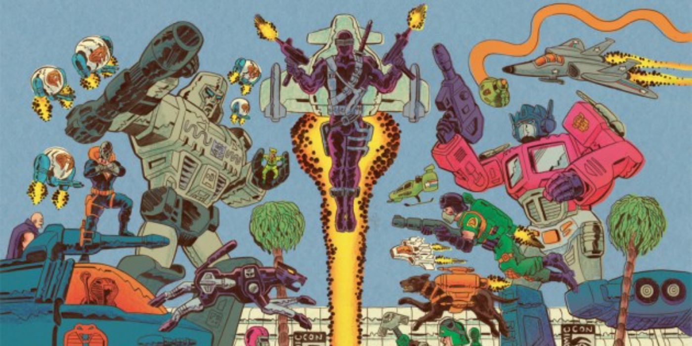 Arte da capa de Transformers vs. GI Joe da IDW.