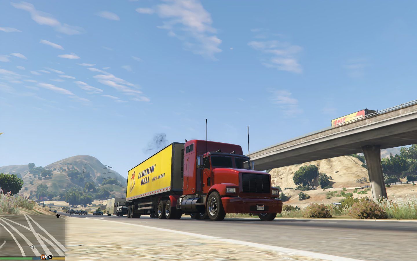 semi camión en la carretera en gta v