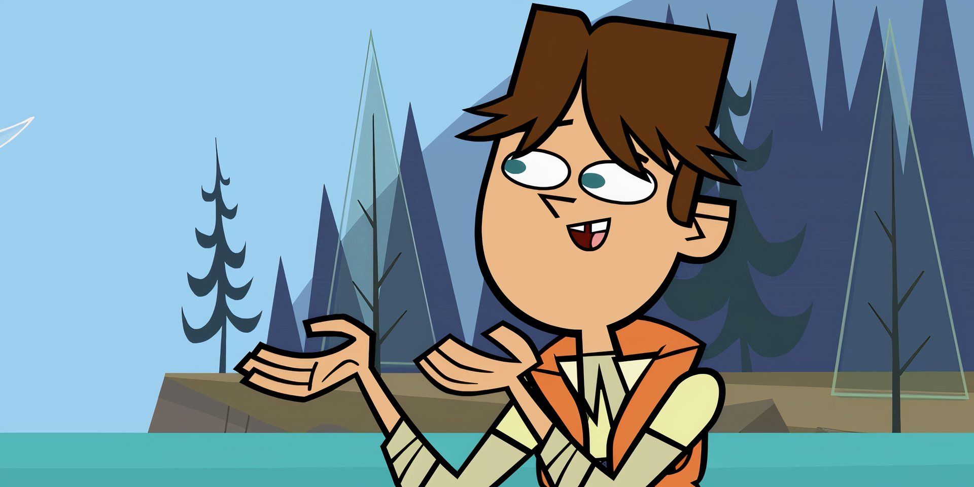 Cody com um colete salva-vidas em Total Drama Island