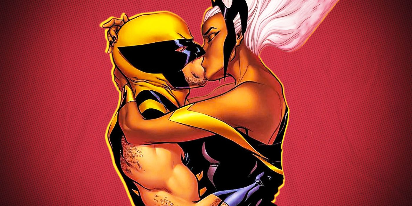 Wolverine and Storm Kiss
