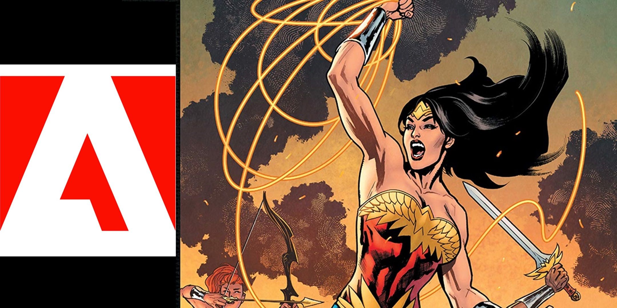Wonder Woman fighting against Adobe