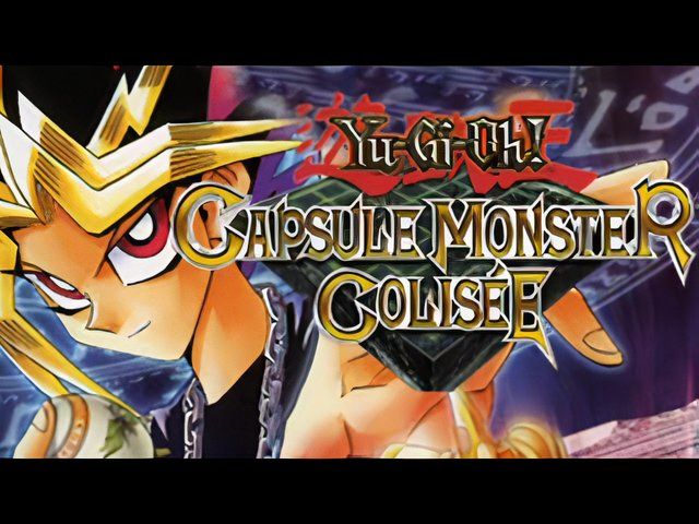 Yu-Gi-Oh! Capsule Monster Coliseum mostra Yugi segurando uma cápsula