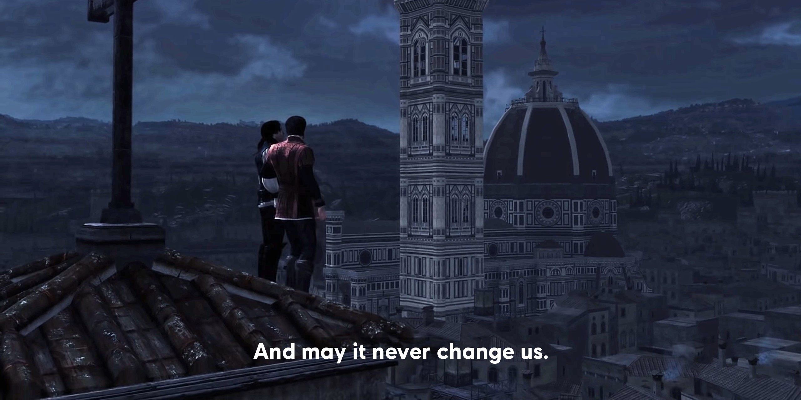 Ezio and his brother gaze upon Italy.