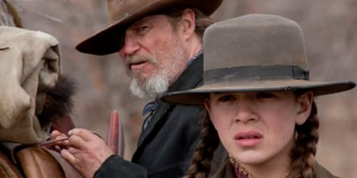 Mattie travels with Reuben J. "Rooster" Cogburn in True Grit.