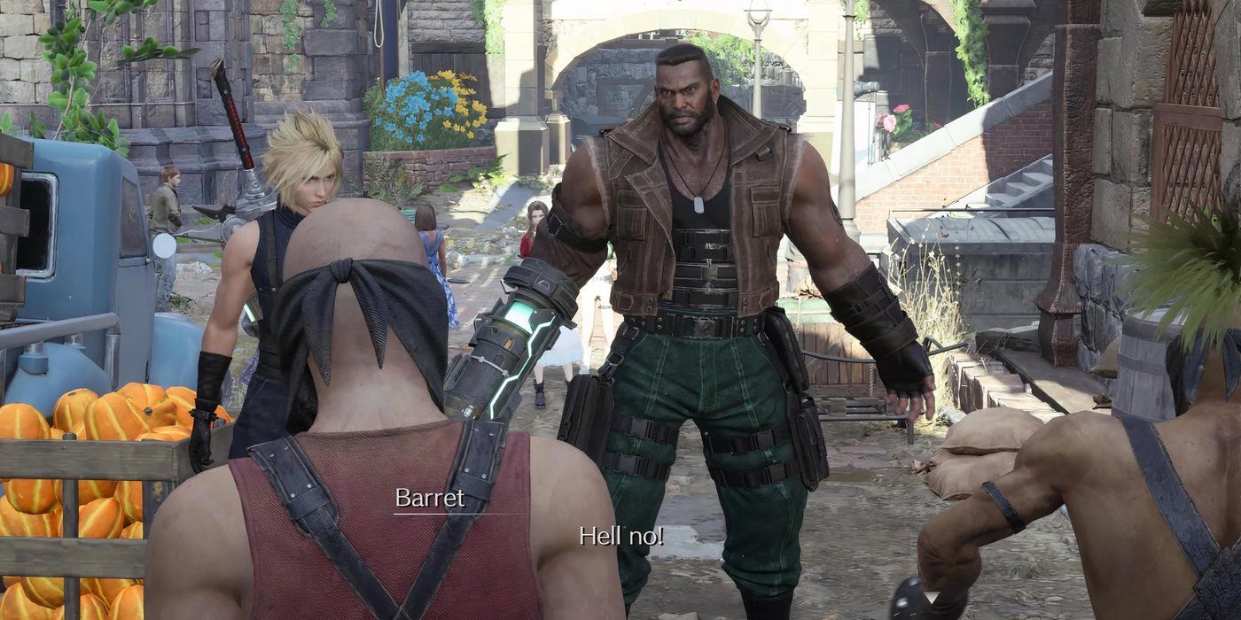 Barret le dice a Beck que no se unirá a su negocio en Final Fantasy 7 Rebirth