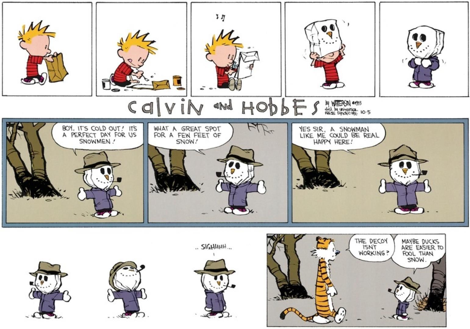 20 Best Calvin And Hobbes Snowman Comic Strips