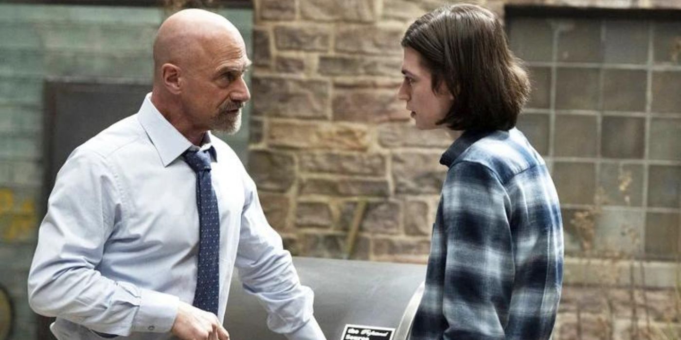 Christopher Meloni as Elliot Stabler has a discussion with Nicky Torchia as Eli Stabler on Law & Order_ Organized Crime