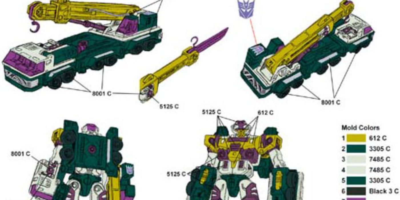 Arte conceptual para el modo robot y vehículo de Transformers: Cybertron Landslide.