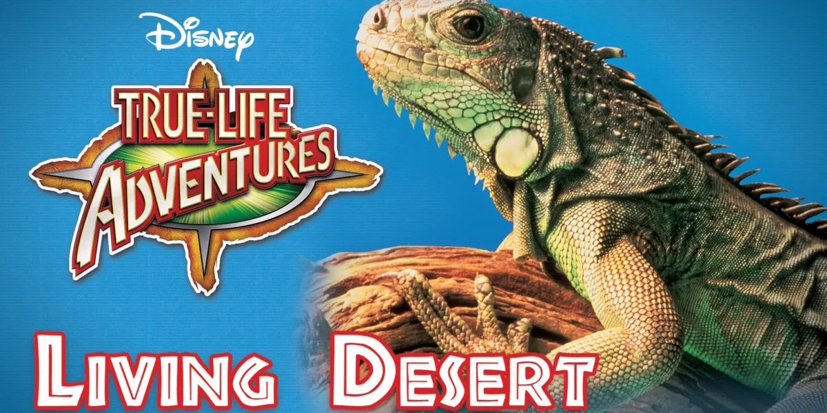 Una iguana en el banner de Disney Plus para The Living Desert