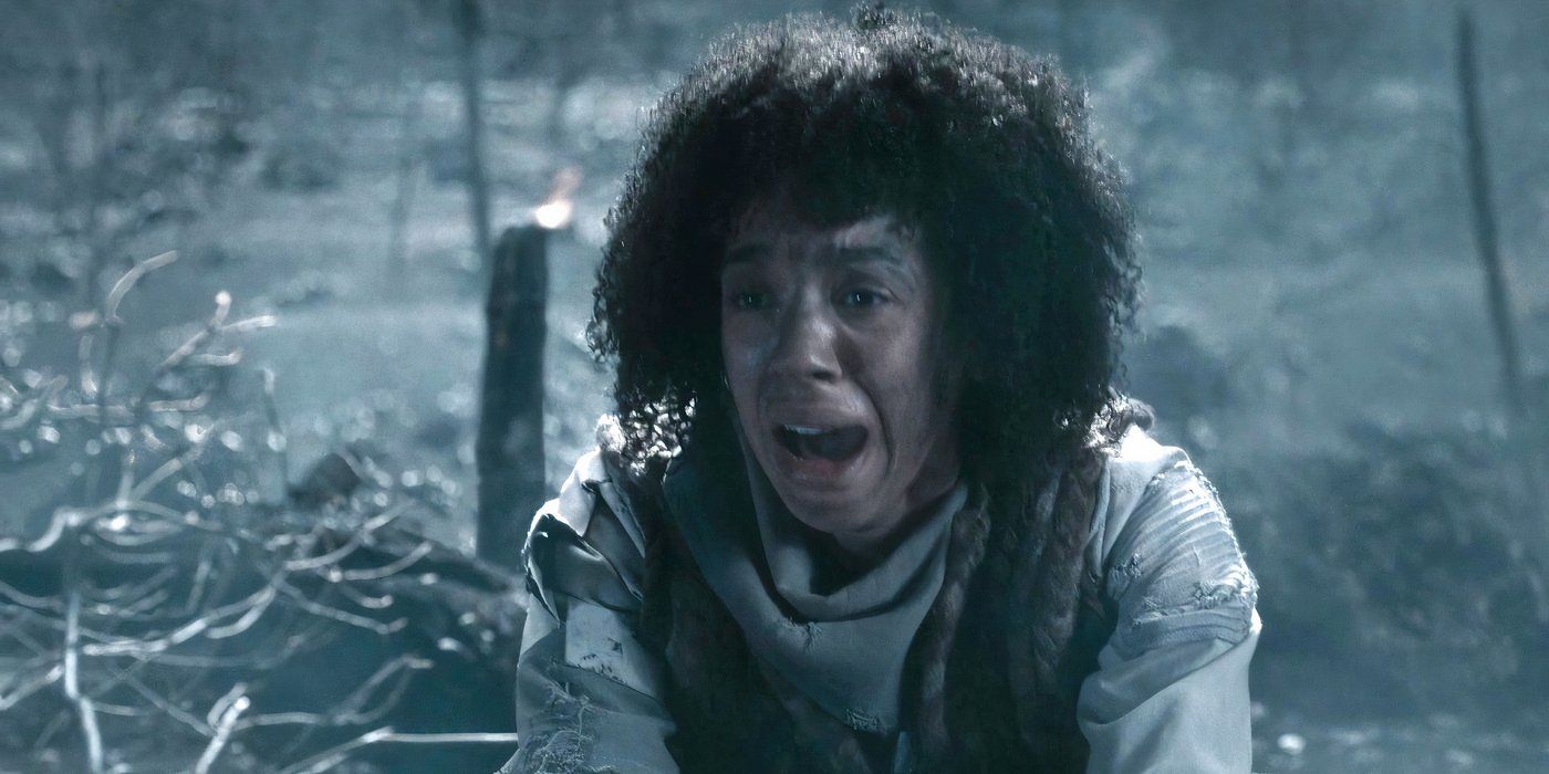 Bill Potts in a desolate wasteland, screaming