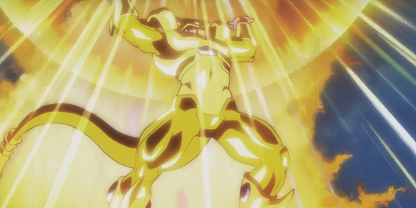 Golden Cooler prepara seu ataque Golden Supernova em Super Dragon Ball Heroes.