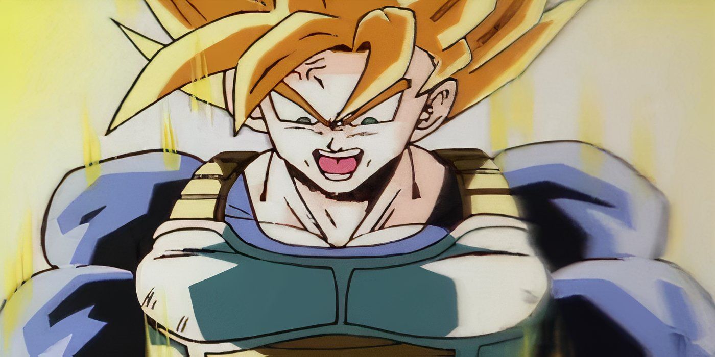 Goku powers up in his Super Saiyan Second Grade state in Dragon Ball Z.