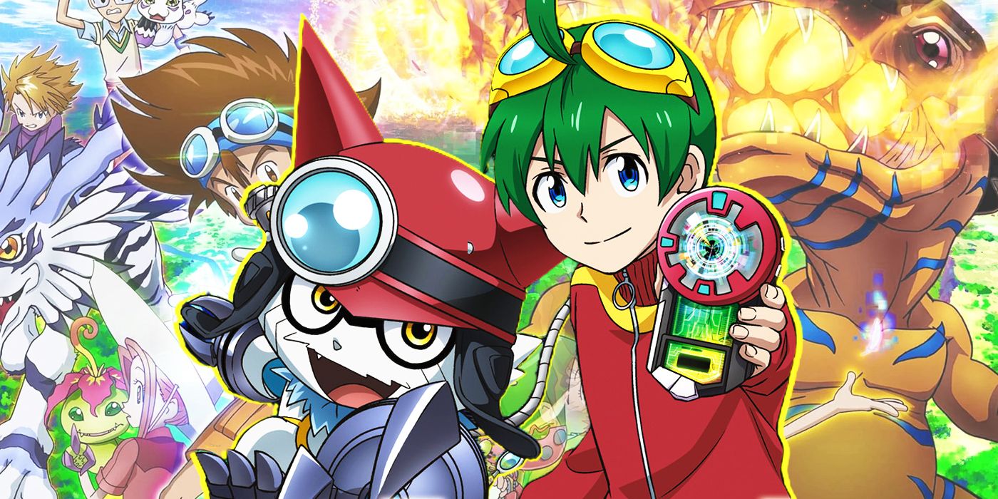 Gatchmon e Haru na frente do Digimon 2020