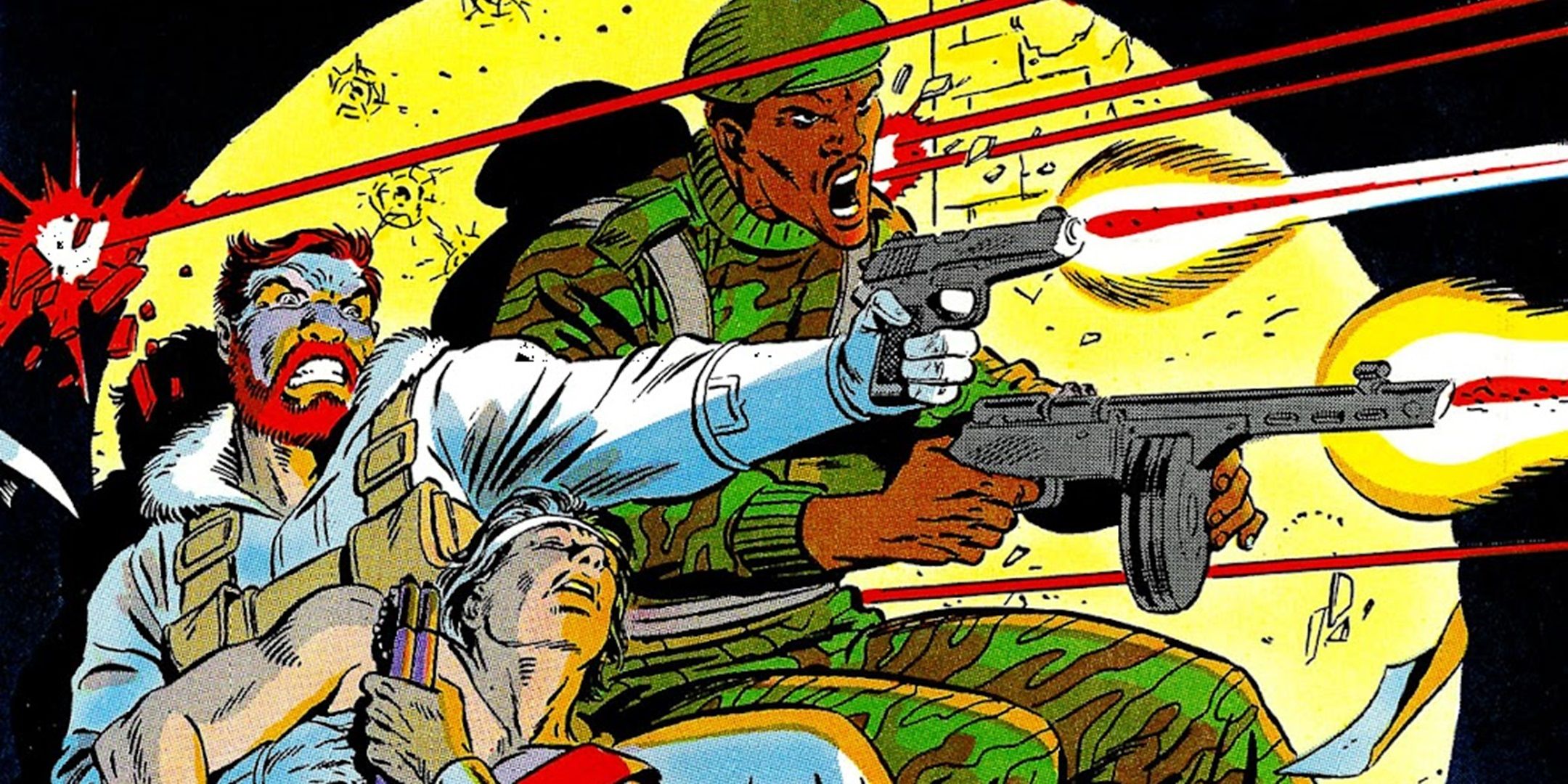 Personajes GI Joe atrapados en una pared