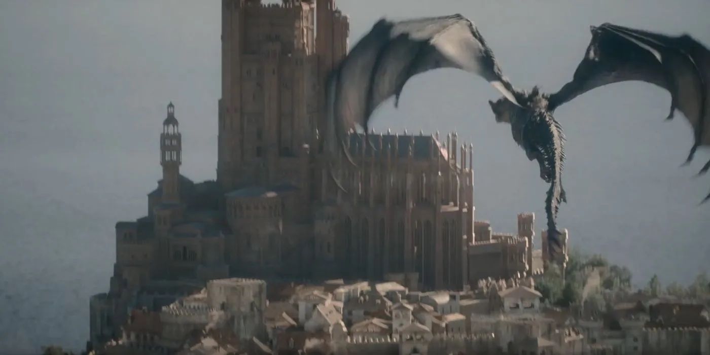 Silverwing flying over the Red Keep on House of the Dragon.