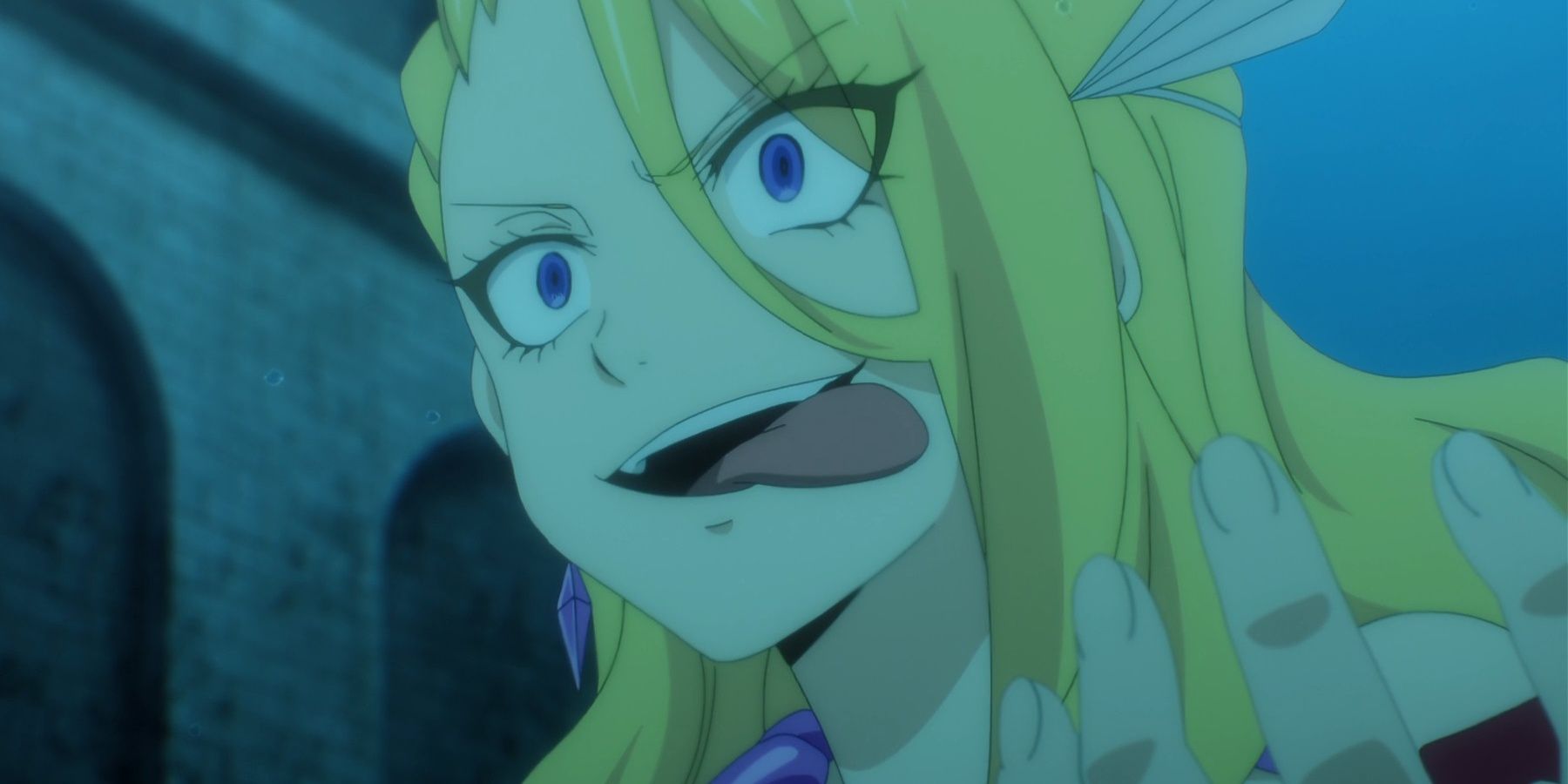 Kiria licks her lips while underwater in Fairy Tail: 100 Years Quest Episode 2