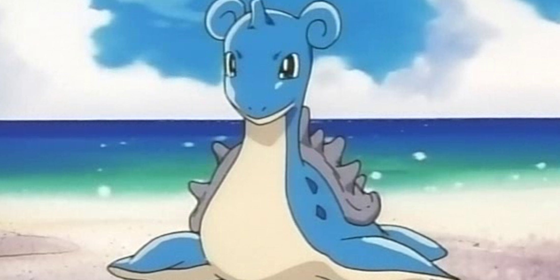 Ash's Lapras is on the beach in the Pokémon anime.