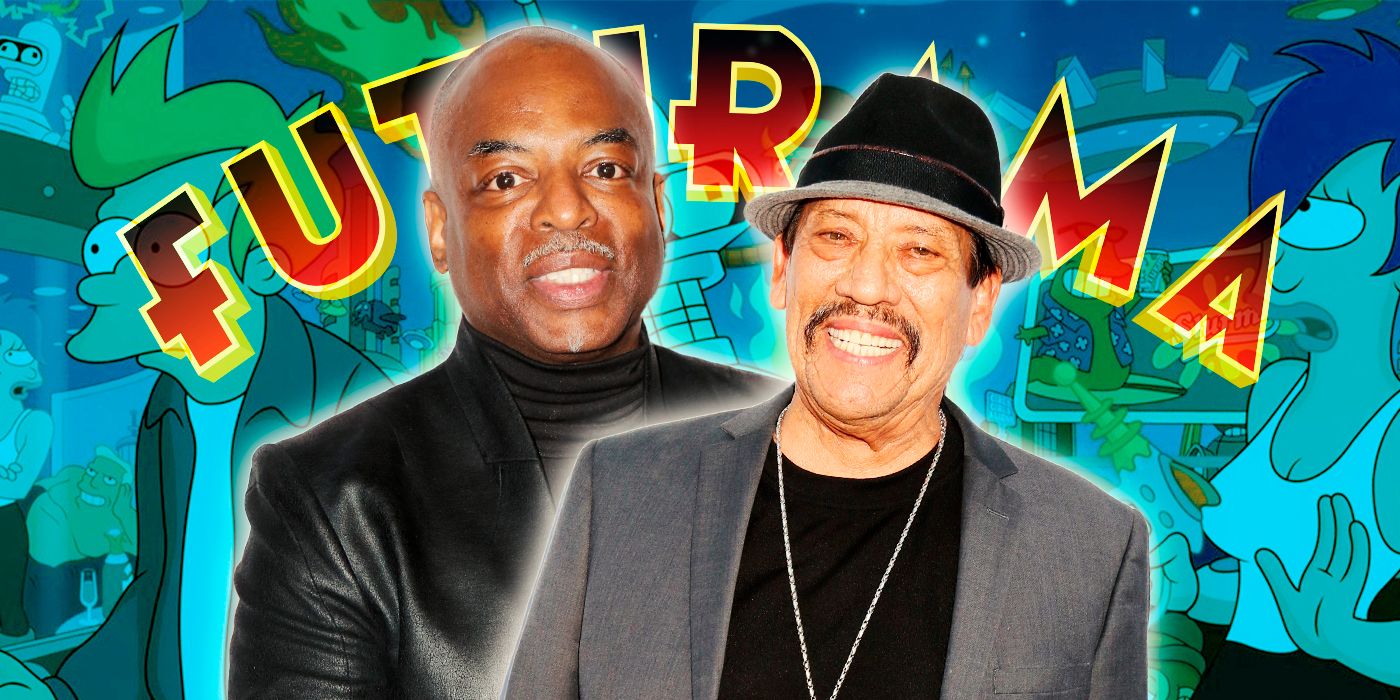 LeVar Burton and Danny Trejo with a Futurama background