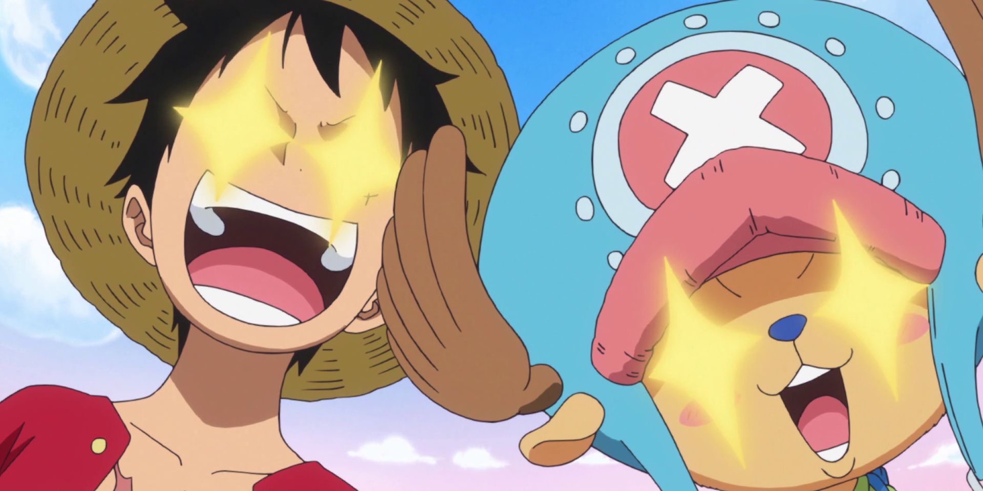 Luffy and Chopper submerged with joy