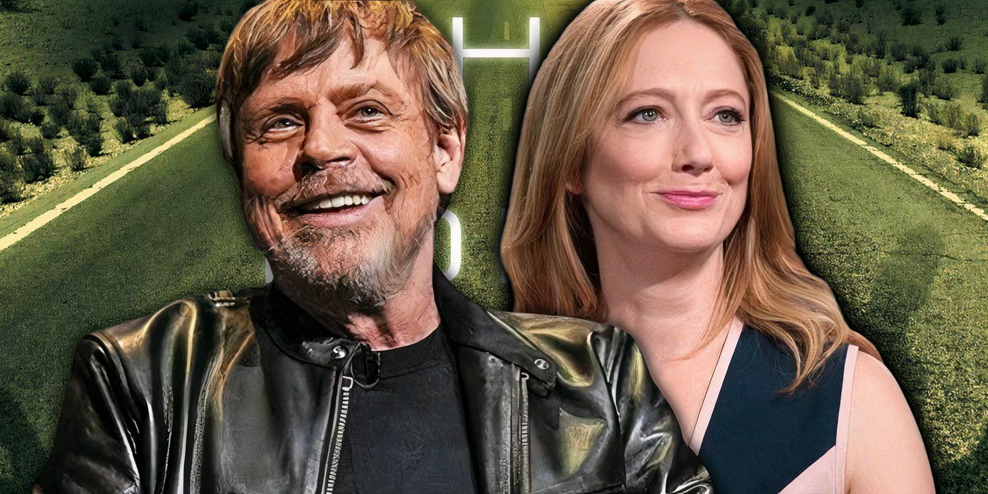 Mark Hamill and Judy Greer in front ot The Long Walk