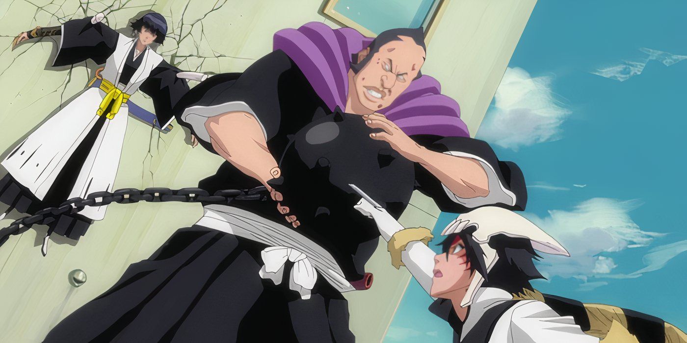 Marechiyo saves Sui-Feng from Ggio Vega's attack in Bleach.