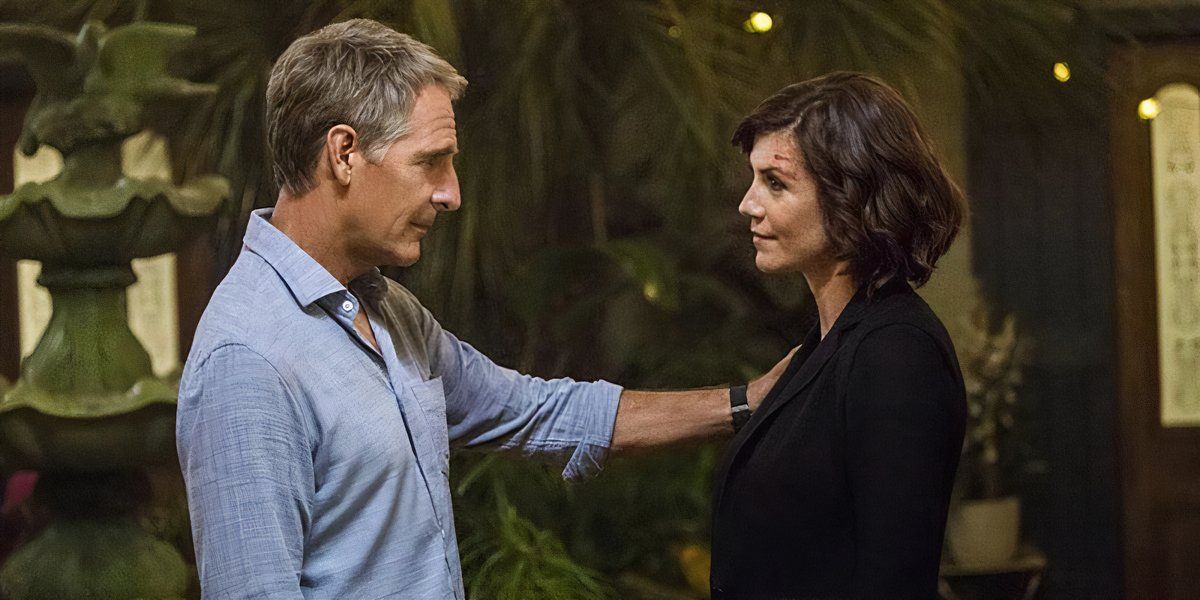 Scott Bakula as Dwayne Pride and Zoe McLellan as Meredith Brody in NCIS: New Orleans episode 'Sleeping With The Enemy"