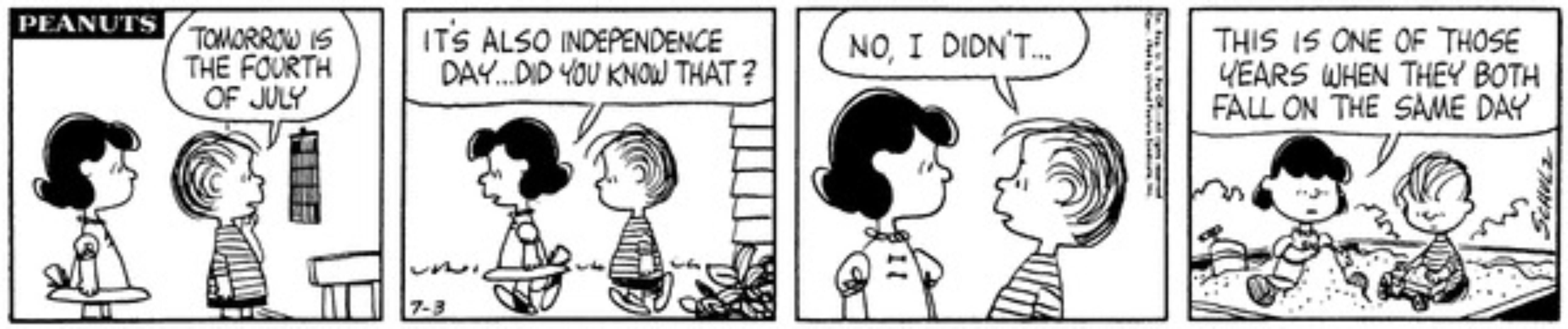 How Peanuts Handled the Fourth of July Over the Years