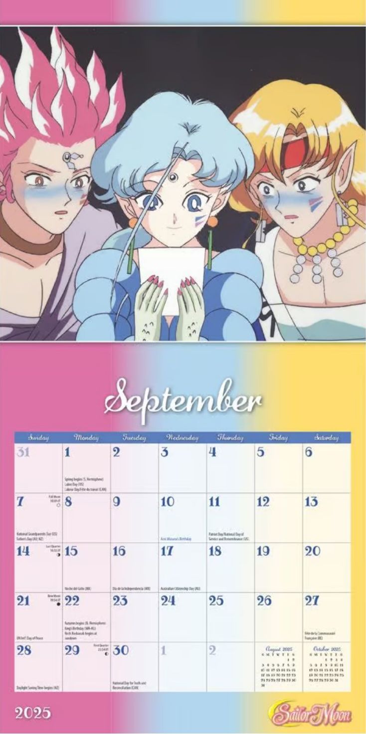 Sailor Moon Returns to Its '90s Anime Artwork for 2025 Calendar Release