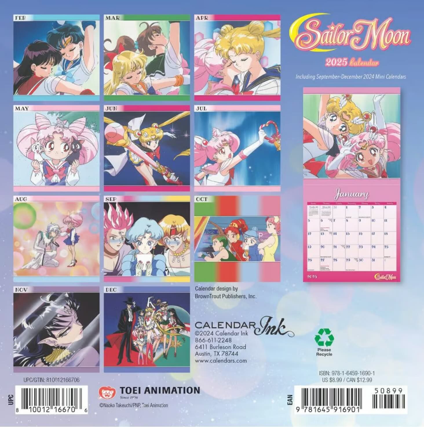 Sailor Moon Returns to Its '90s Anime Artwork for 2025 Calendar Release