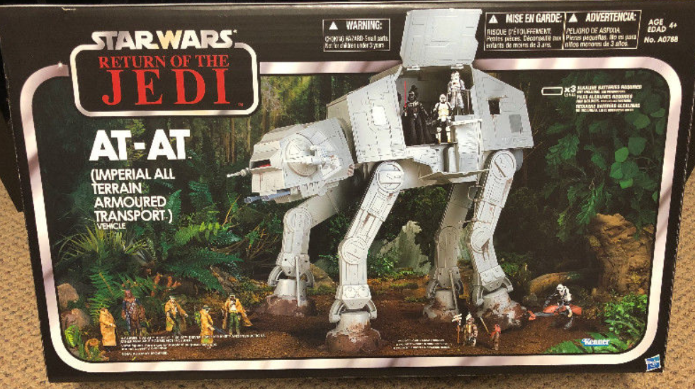 Picture features the box for The Return of the Jedi AT-AT. in Star Wars.